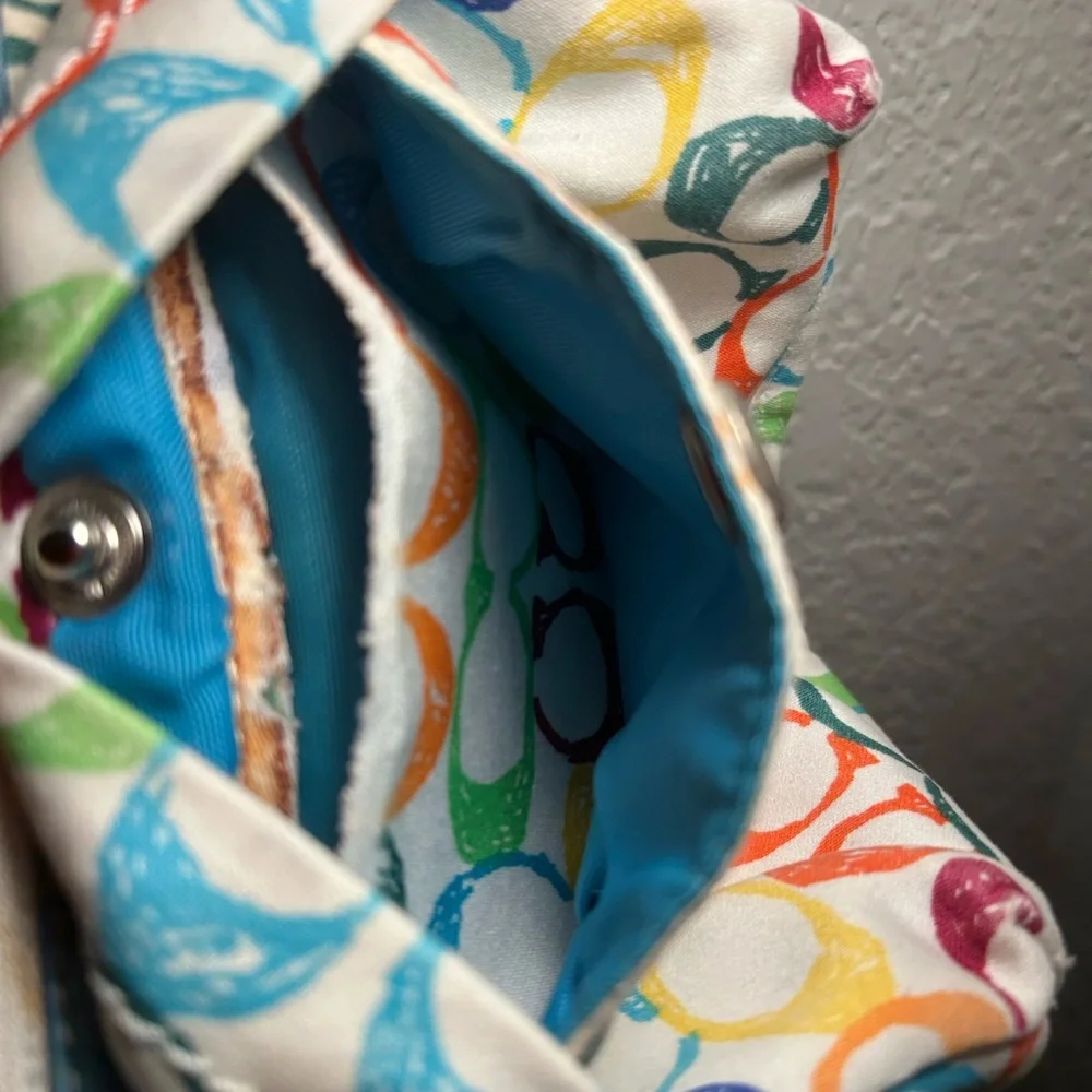 Y2K COACH Rainbow 🌈 Patterned Wristlet Purse